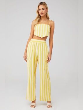 Show Me Your Mumu Coast Cargo Pants - Sunny Stripe size XS